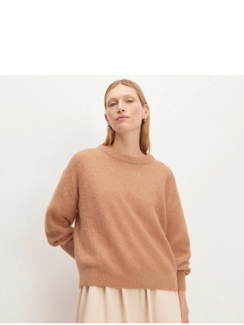 Everlane The Oversized Alapaca Crewneck Sweater- Warm Taupe XS